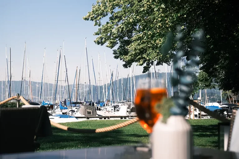 Seeterasse mit Hafenblick vom Das Klimt Restaurant Cafe Bar